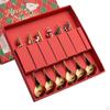 4Pcs Christmas Tableware with Gift Box Creative Stainless Steel Spoons Forks for Dinner