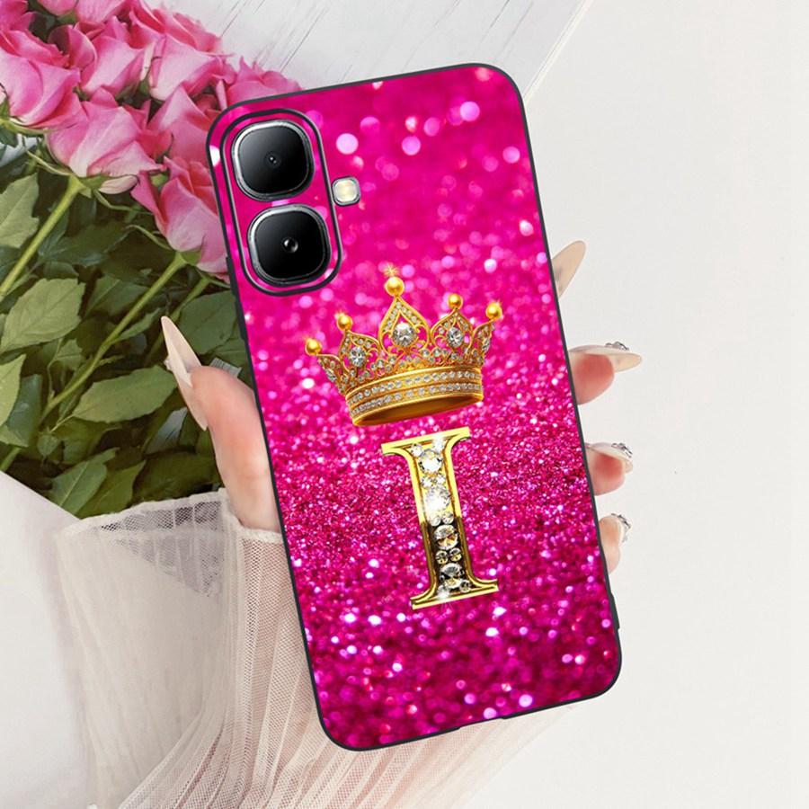 For Infinix Smart 20 4G Case Crown Letters Soft Silicone Phone Cases For Infinix Smart20 X6840 X6840B Protection Back Cover