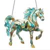Stained Glass Window Hanging,Colorful Glass Window Panel Horses Suncatchers 55KF