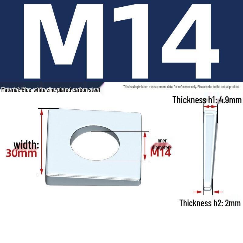 GB852 Blackened Square Bevel Washer for I-beam M6/M8/M20/M24/M30