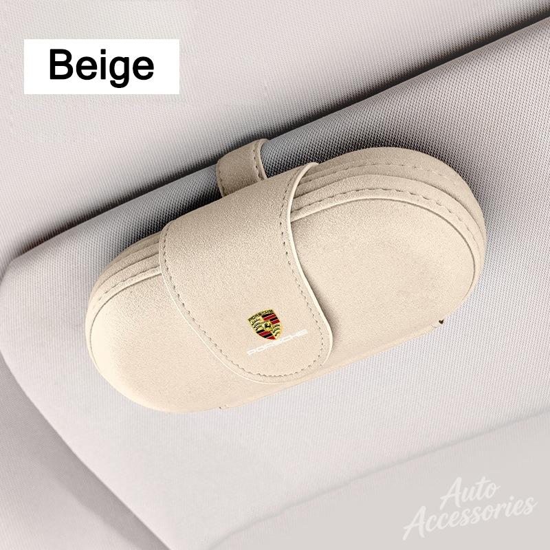 Car Glasses Case Auto Sun Visor Glasses Holder Sunglasses Clip Storage Accessories For Porsche Macan Panamera Cayenne Cayman 911 FU3