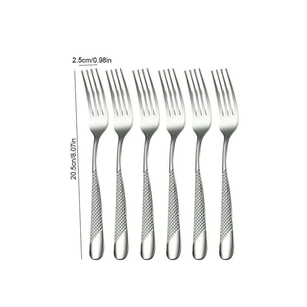 6pc/30pc Stainless steel silver high-end star diamond tableware set knife, fork and spoon dessert fork and spoon