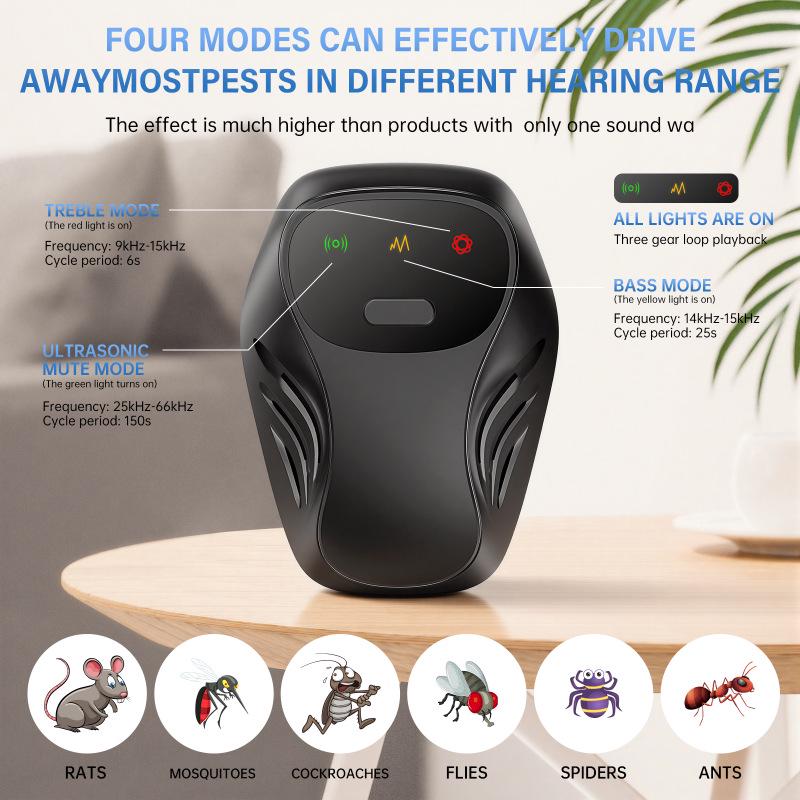 Three-Speed Electronic Ultrasonic Pest Repeller for Mosquitoes and Rats