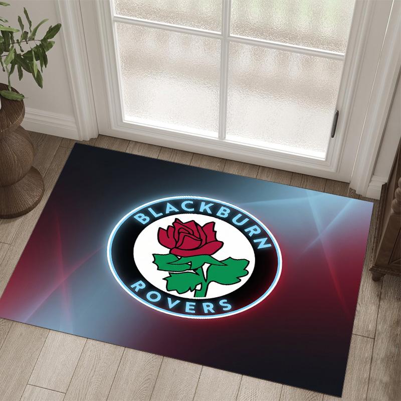 Blackburn Rovers Football Design Crystal Velvet Carpet Cozy Non?Slip Printed Rug For Bedroom Living Room Entrance