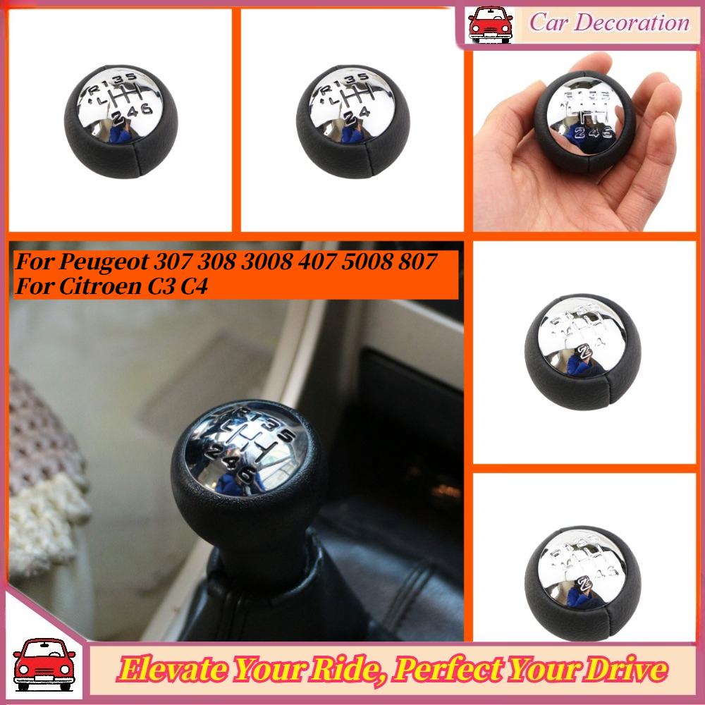 Car Accessories Auto Gear Shift Knob 5 6 Speed Interior Parts for Peugeot 307 308 3008 407 5008 807 for Citroen C3 C4 Lever Ball