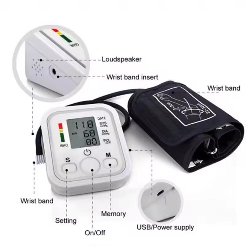 Medical Digital Blood Pressure Monitor Or Finger Oximeter Automatic Tonometer Heart Rate Pulse Detector Health Monitoring Device