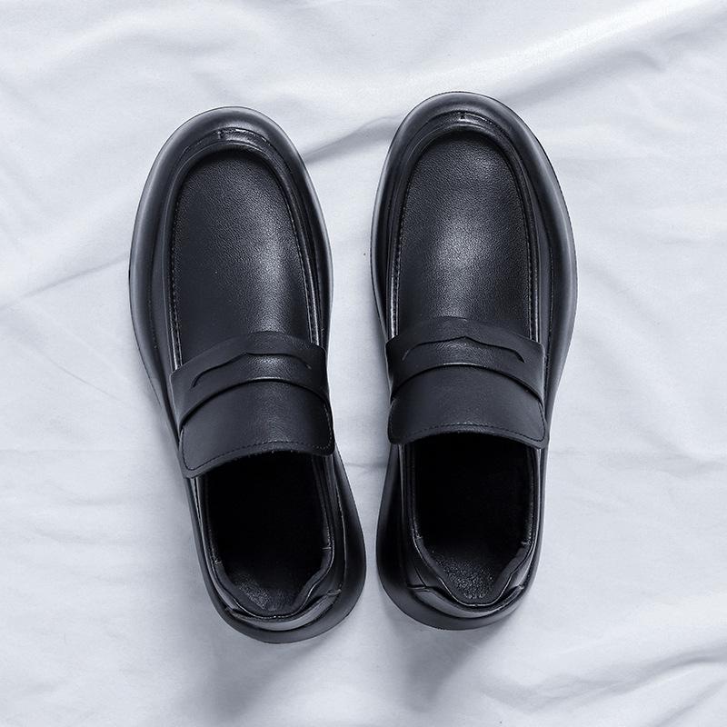 

2025 мужские кожаные туфли весна и осень без шнурков одна педаль свадьба бизнес вождение мокасины Doudou 4701-X 38 чёрный