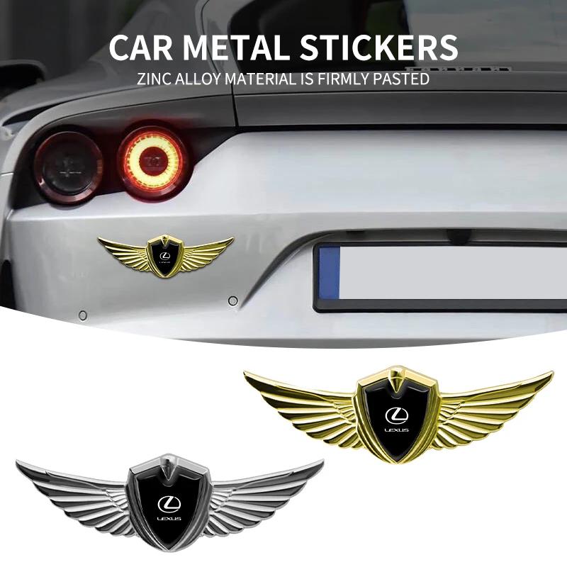3D Metallflügel Abzeichen Auto Seitenmarkierung Fenster Kofferraum Aufkleber Decal Für Lexus FSPORT LBX NX RX 350h 450h ES UX 300e GS GX IS LS