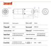 13:1 Reduction Ratio Geared Motor with Encoder & Powder Metallurgy 2-Stage Gearbox