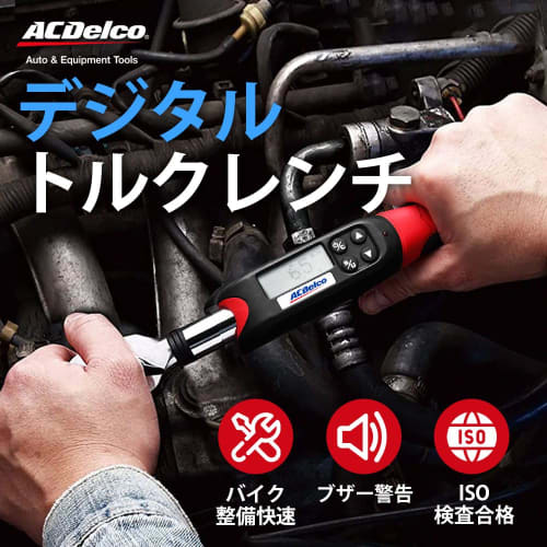 ACDelco 3/8" (9.5mm) Digital Torque Wrench, 5-50Nm Torque Range, Built-in Buzzer and LED Warning Light, ISO 6789 Calibration Certificate Included, for
