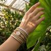 Damen Geflochtenes Armband Verstellbares Design Imitation Perlen Strasssteine Dekor Sicheres Verschluss Armband Handgelenk Accessoire