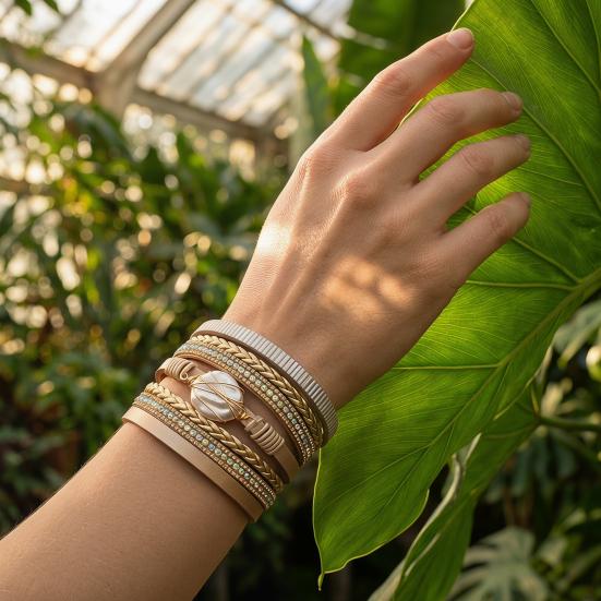 Damen Geflochtenes Armband Verstellbares Design Imitation Perlen Strasssteine Dekor Sicheres Verschluss Armband Handgelenk Accessoire
