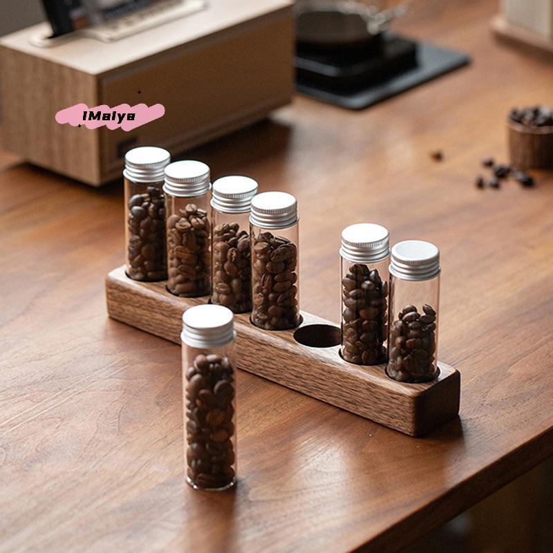 M-10Pcs Mini Clear PET Bottles with Aluminum Lid Kitchen Storage Containers for Coffee Beans Spices Small Sealed Canister Tube