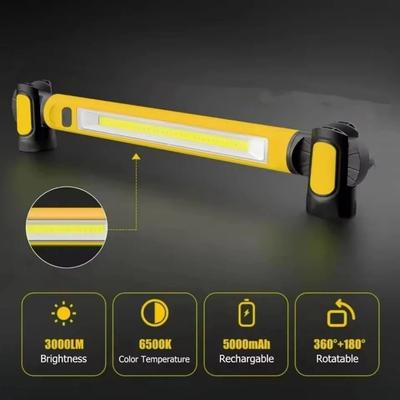 Super Bright LED Work Light Rechargeable Portable Magnetic Work Inspection Lamp Durable 5200mAh Under Hood Work Light Bar