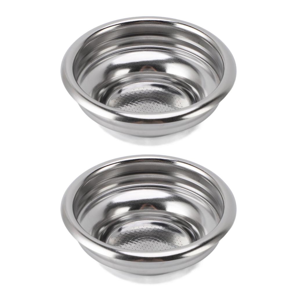 2PCS Portafilter Filter Basket Stainless Steel 1 Cup Coffee Portafilter Basket for 58mm Portafilter