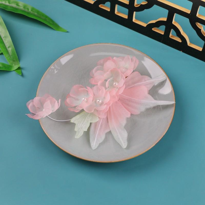Handmade Gradual Butterfly Silk Flower Hair Clip Hanfu Cosplay Vintage Womens Side Accessory