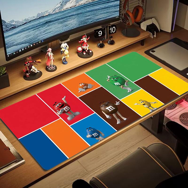 M&M's Large Size Mouse Pad Large Gaming Table Cushion Non-slip Laptop Tablet Big Mousepad XXL Mat Mini PC Playmat With Lock edge
