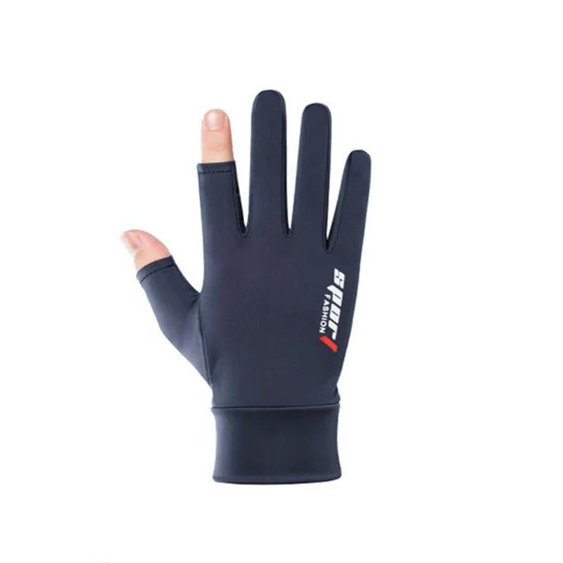 Sun Protection Gloves Half Finger Bicycle Gloves Anti Slip Two Finger Gloves Solid Color Thin Driving Outdoor Cycling Gloves