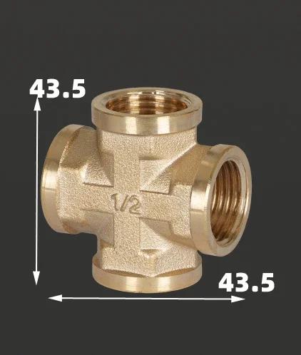 1/2 Zoll 3/4 Zoll 20mm 25mm Gewinde Vierwege-Verbindungspunkt Dreiwege-Kreuz Vierwege-Wasserrohr-Verbindungsstücke Messing Rohr Antik