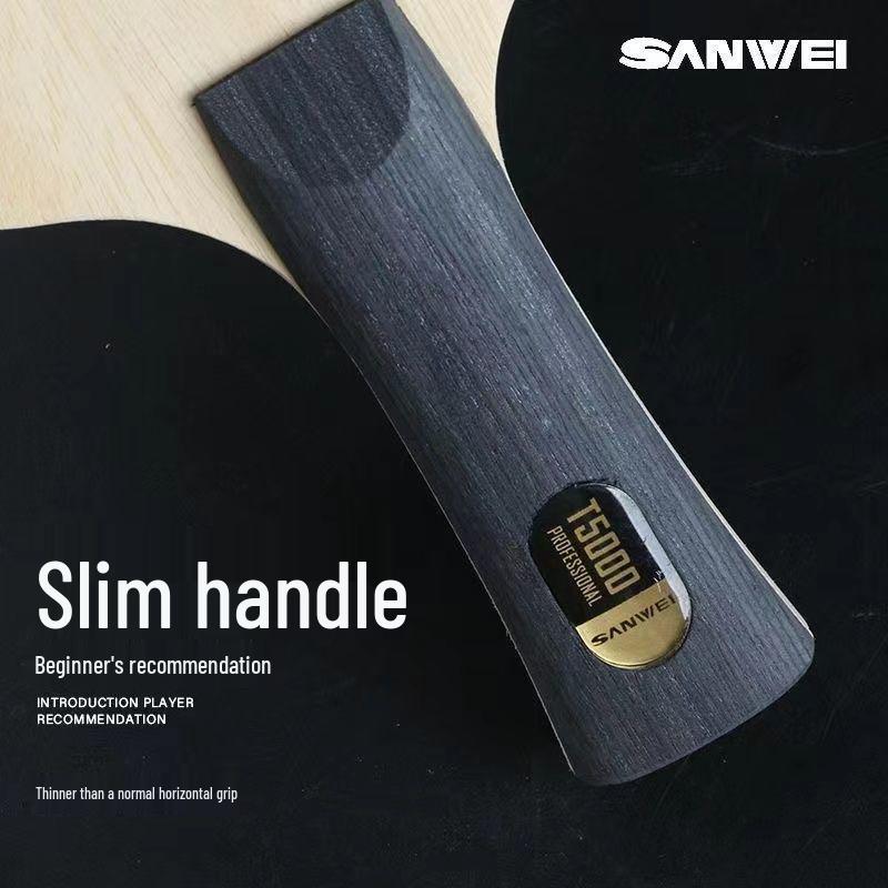 SANWEI T5000 Carbon Table Tennis Paddle: 5-Ply Wood, 2-Ply Carbon, for Beginners and Intermediate Loop Attackers.