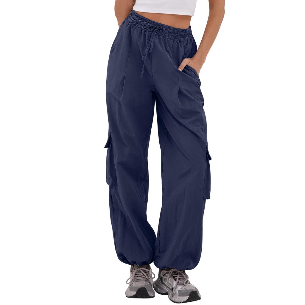 Women's Casual Pants Cargo Pants Elastic Waisted Hiking Pants With Pockets Lightweight Baggy Pants
