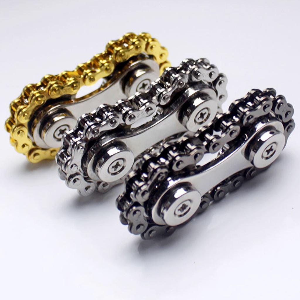 Metal Fidget Chain Toy Stress Relief Compact Bike Chain Fidget Toy for Kids Adults
