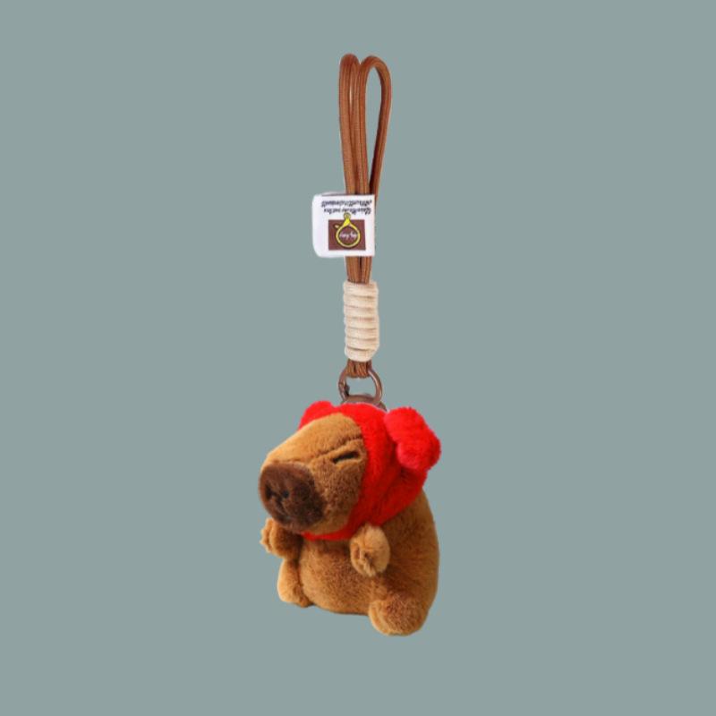 Cute Plush Keychain Small Capybara Pendant Student Bag Pendant Small Gift Boutique