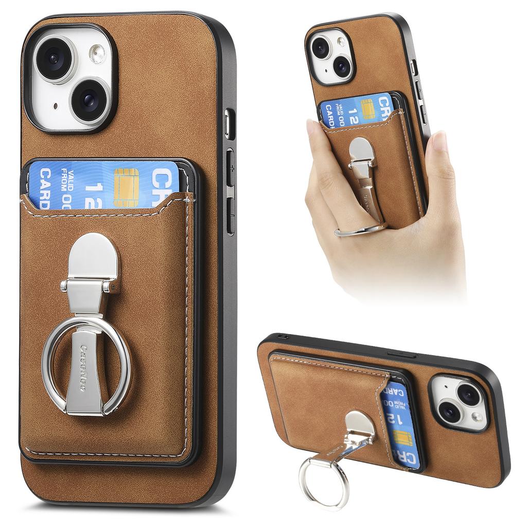 Detachable Wallet Magnetic Leather Case for iPhone 15 Pro Max 16 Plus 14 13 12 11 Xs Max XR 7 8 SE 2022 Bracket Hover Ring Cover