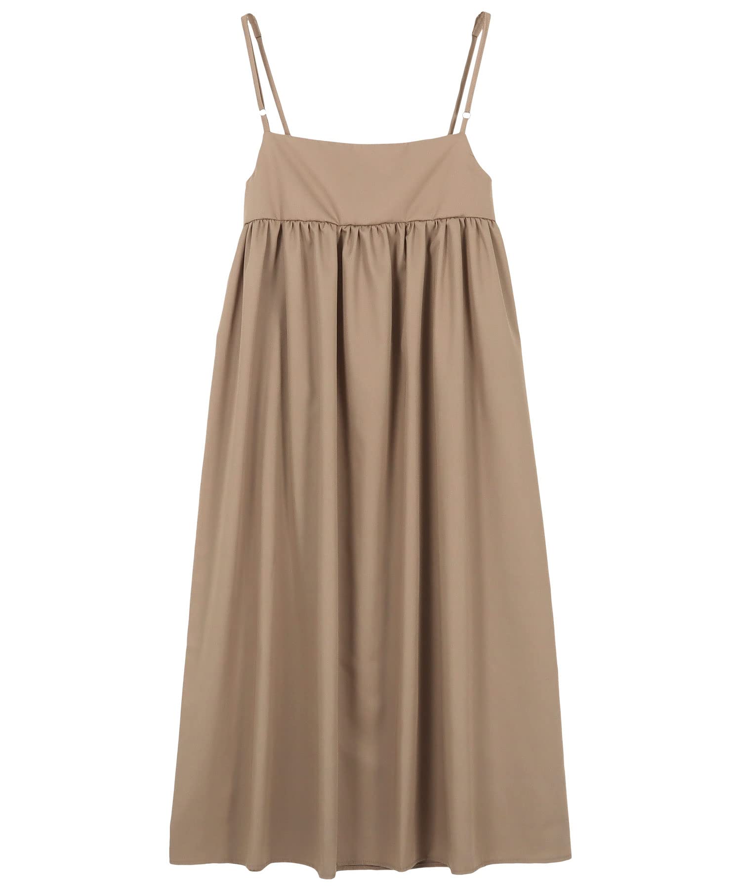 

Kobe Lettuce Cami Strap Flared Dress, Stylish, Elegant, and Cute for Women [E3268], Free Size, Greige