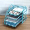 Office Supplies Wire Mesh Metal Three-layer File Rack File Tray Organizer File Tray Data Rack Drawer Type