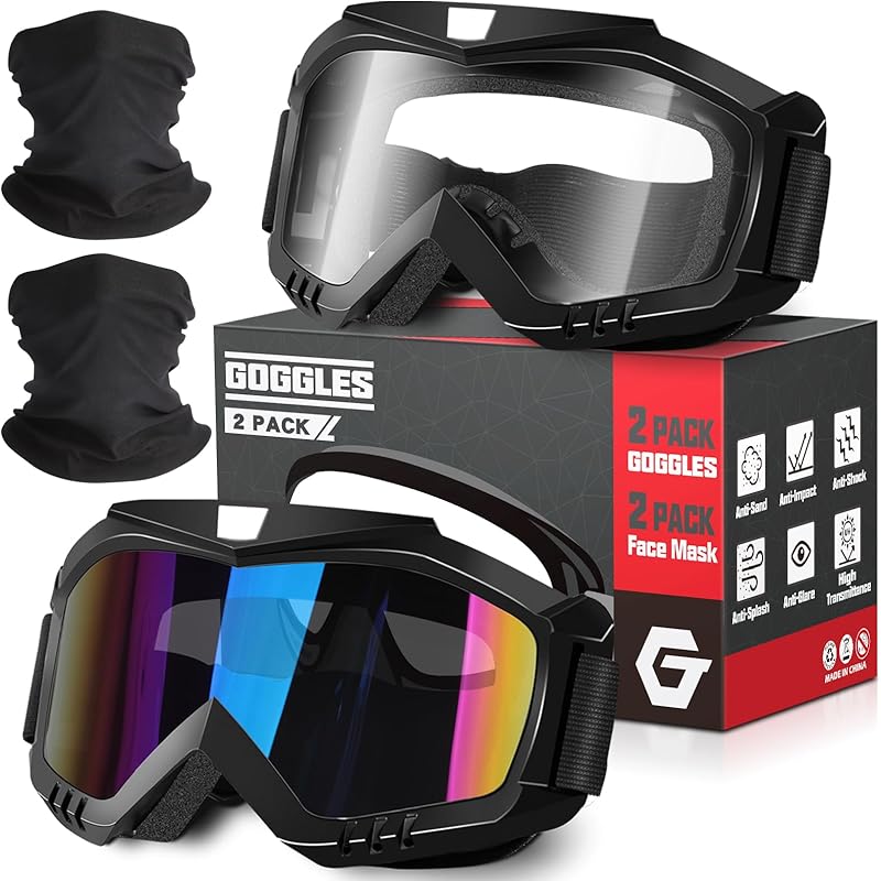 OXG Motorcycle Goggles - ATV & Dirt Bike Goggles With UV400 Dustproof Lens For Adults & Youth Transparent / Multicolore