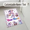 Cow Highland Theme Crystal Velvet Rug Personalized Custom Name Text Soft Floor Mat Home Decor