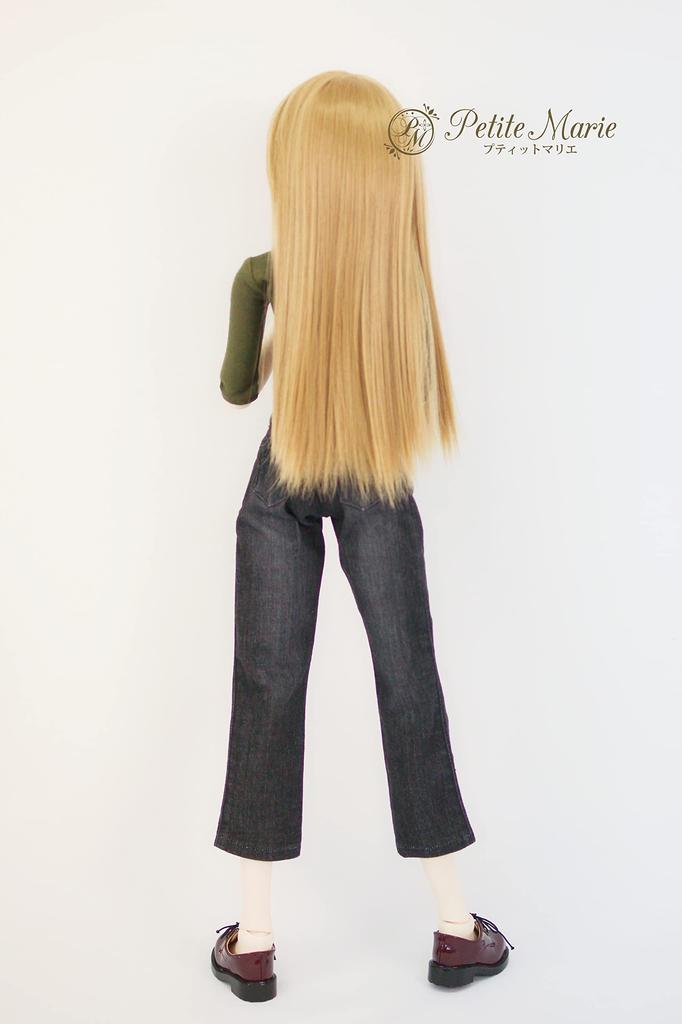 DD Compatible Okayama Processing Wide Jeans Black KOJIMA Processing Jeans Processing Wide Jeans Stretch Denim Vintage Processing 60cm Doll BJD Doll