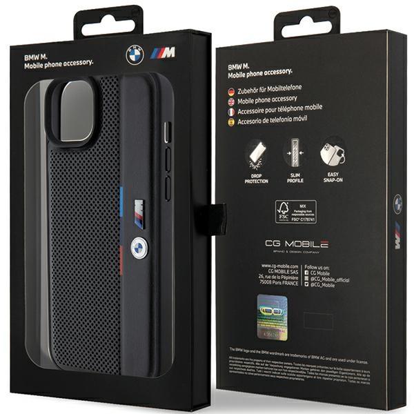 BMW Bmhcp15M23Pupvk Iphone 15 Plus / 14 Plus 6.7 Schwarz/Black Hardcase Perforierte Dreifarben-Linie