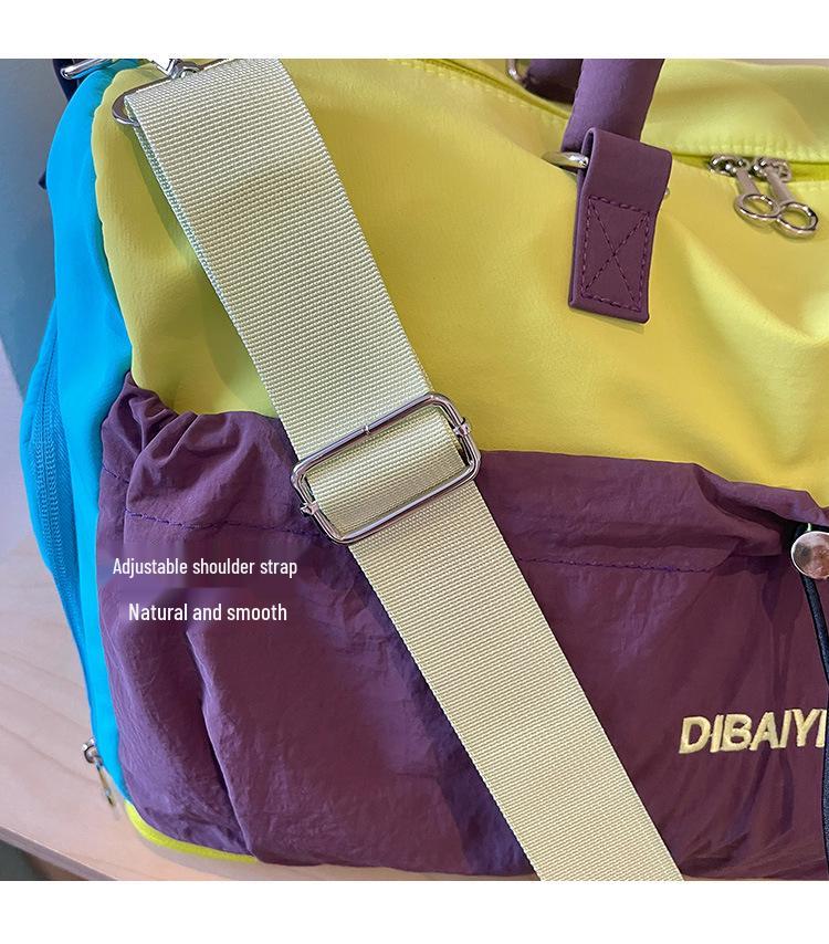 Cross-Border Color Block Travel Bag: Large Capacity, Lightweight, Handheld Sports & Fitness Duffel