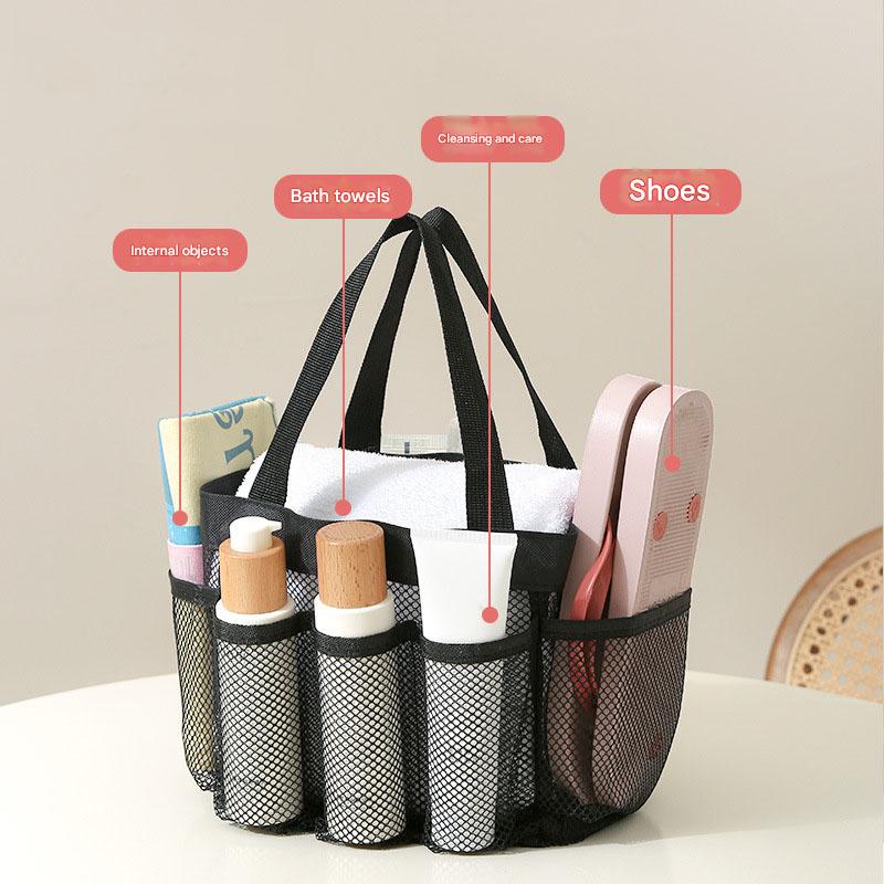Portable Beach Bag Bathing Bag Foldable Mesh Beach Bag Fitness Swimming Bag Storage Bag Large Capacity Portable Bag