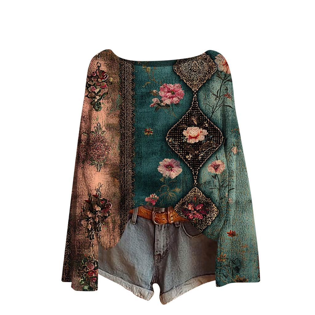 Dámský lehký svetr s kulatým výstřihem, ležérní pletený pulovr s dlouhým rukávem