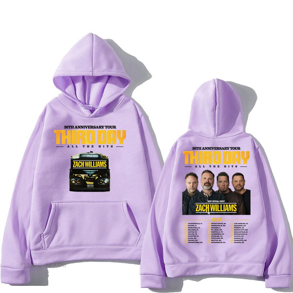 Third Day 30th Anniversary Tour 2026 Hoodies All The Hits Letter Printing Sweatshirts Long Sleeve Winter Male Hooded Pullovers