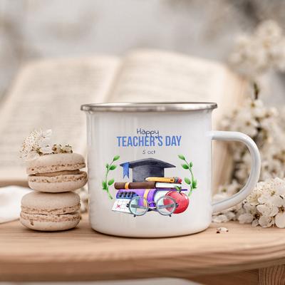 Fröhlichen Lehrertag Emaille Tassen Henkeltassen Getränke Saft Kaffee Dessert Tee Milchtassen Lagerfeuer Party Beste Geschenke für Lehrer