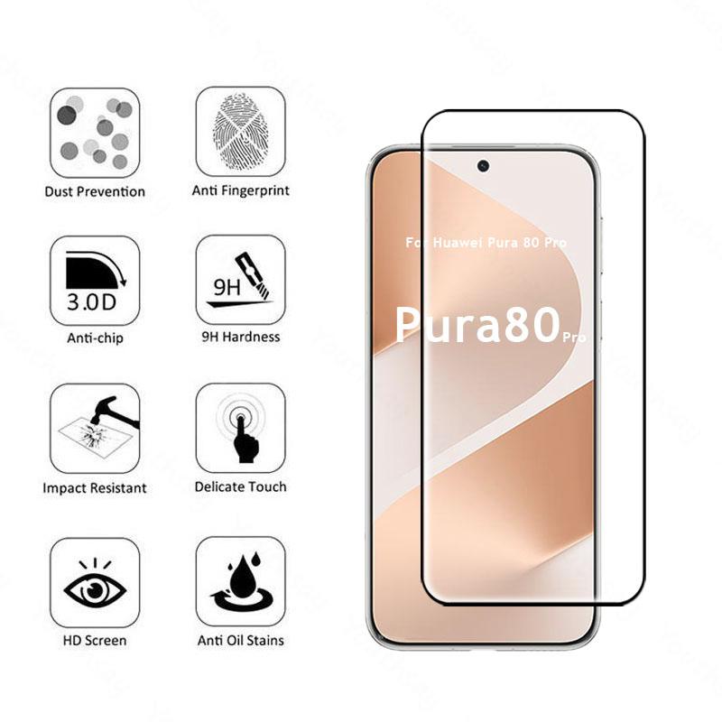 For Huawei Pura 80 Pro Glass Screen Protector Curved Screen Film Huawei Pura 80 Pro Tempered Glass Pura 80 Pro Tempere Film