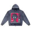DTG print Knitted Denim Zip-Up Hoodie Copy of MOB Psyco 100 v2 Brother Print Zipper Hoodies  
