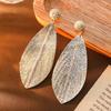 Diamond Sequin Earrings Premium Bohemian Exaggerated Leaf Feather Earrings Wind Earrings