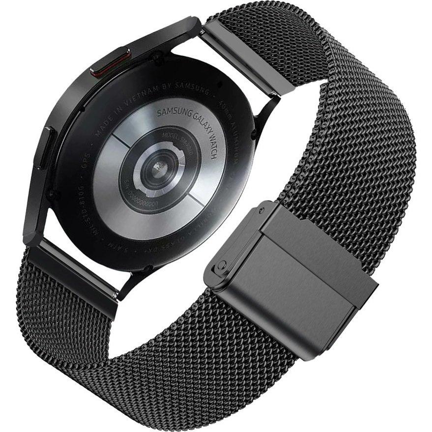 Milanese Bracelet + Case with Screen Protector for Samsung Galaxy Watch Active 2 40mm, Black
