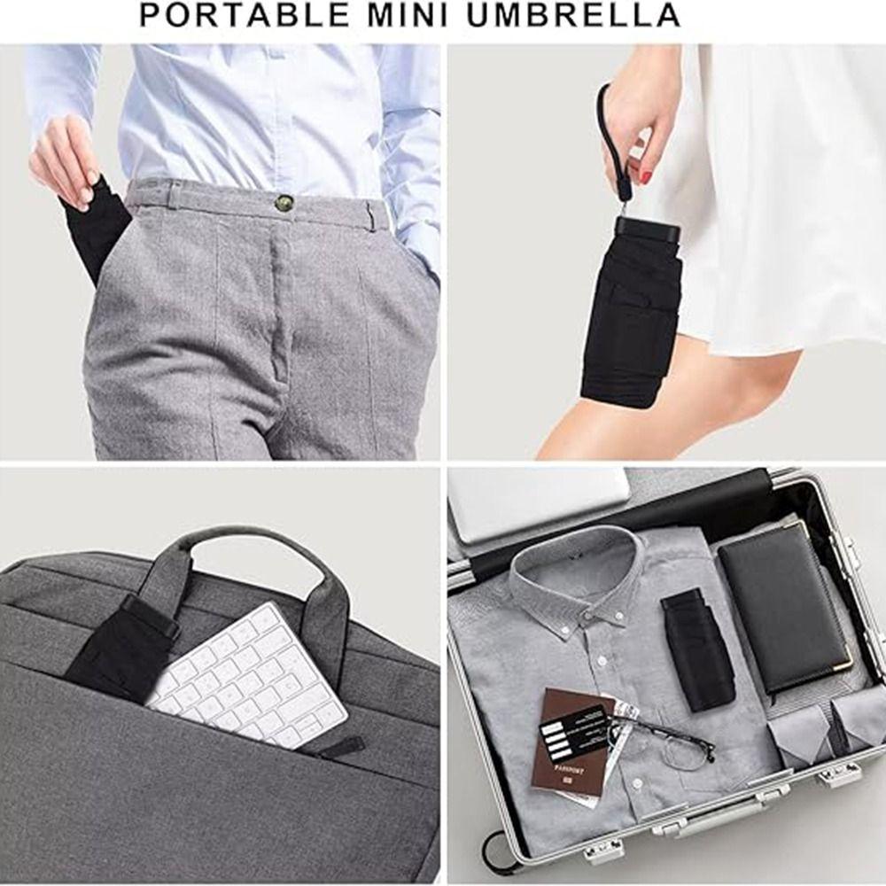 Compact Mini UV Sun Umbrella 6 Ribs Folding Pocket Umbrella Hand Operated Parasol  Outdoor