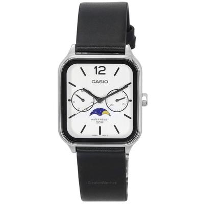Standard Analog Moon Phase Lederarmband White Dial Quartz MTP-M305L-7A Herrenuhr