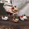 Yixing Zisha Charge Little Yellow Duck Tea Pet Retro Exquisite Miniatures Tea Figurine Play Toys Tea Statue Ornaments Tea Items