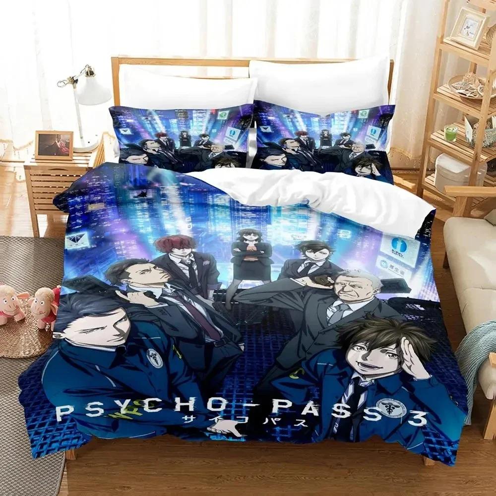 Comfortable Classic King Queen Anime Psycho Pass 3D Bed Size Boys Adult Quilt Comforter