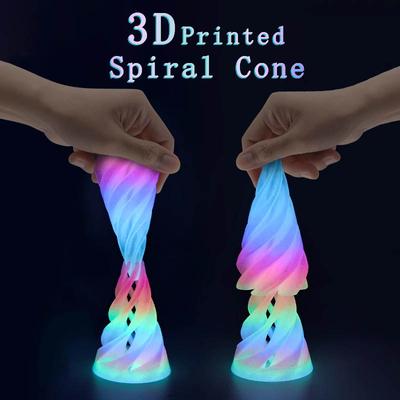 3D Printed Decoration Mini Vortex Printed Spiral Conae Fidget Toy Impossible Pyramid Passthrough Sculpture Thread Illusion Gift