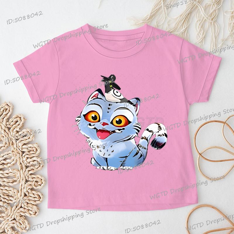 Cartoon Tiger Print KPop Demon Hunters T-shirt Boys Girls Funny Crewneck Casual Short Sleeve Anime Streetwear Korean Ulzzang Tee