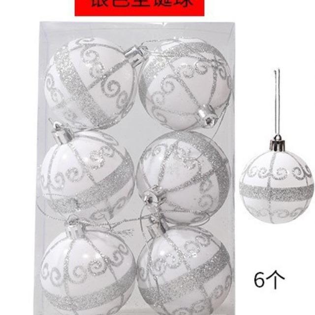 Christmas Balls Set 6PCS 6cm - Xmas Tree Hanging Ornaments, Navidad Noel Natal Home Party New Year Decoration